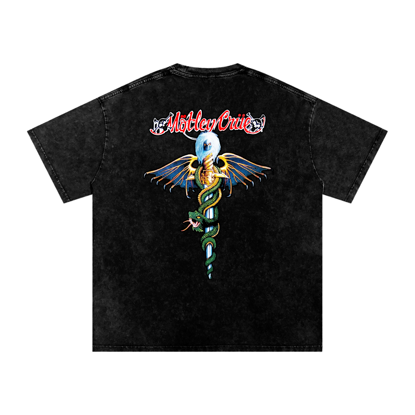 Motley Crue Acid Wash Oversize T-Shirt