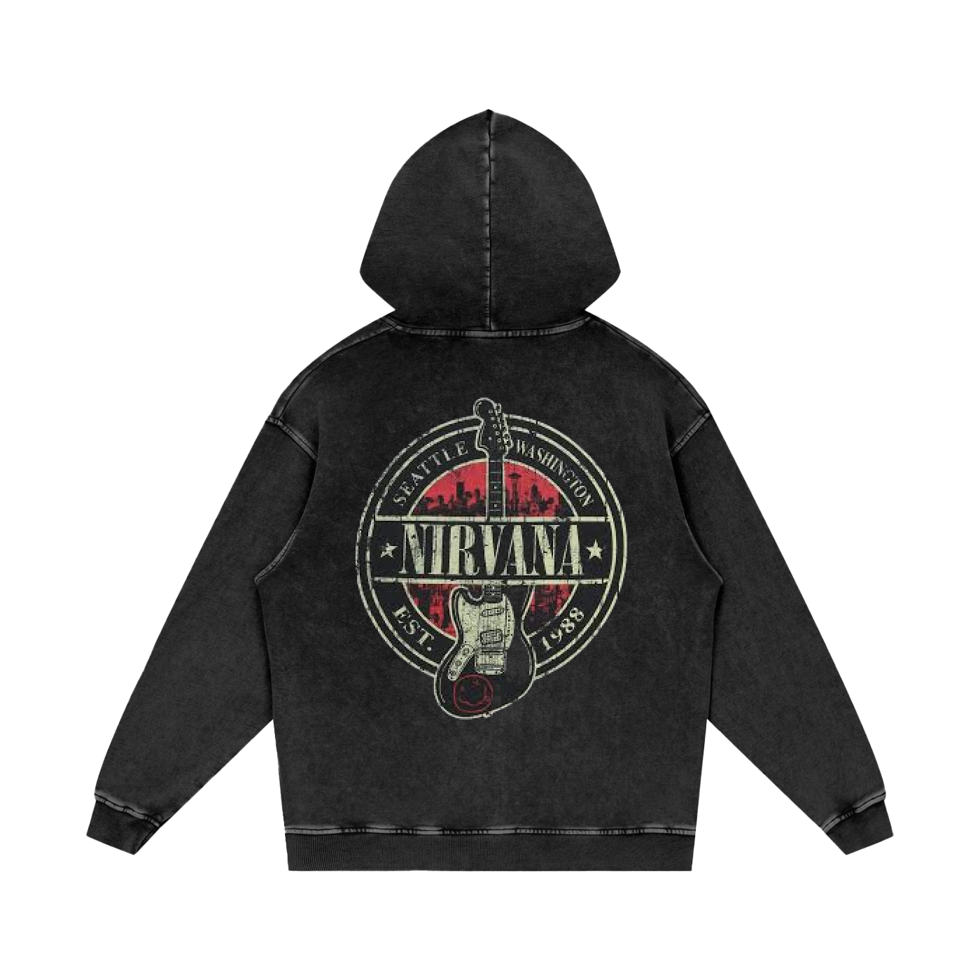 Nirvana Acid Wash Oversize Hoodie