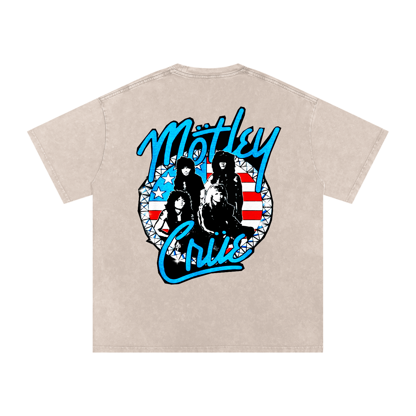 Motley Crue Acid Wash Oversize T-Shirt